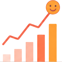 Rising satisfaction chart