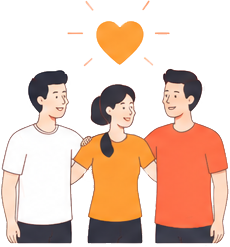 Colleagues connected as a team